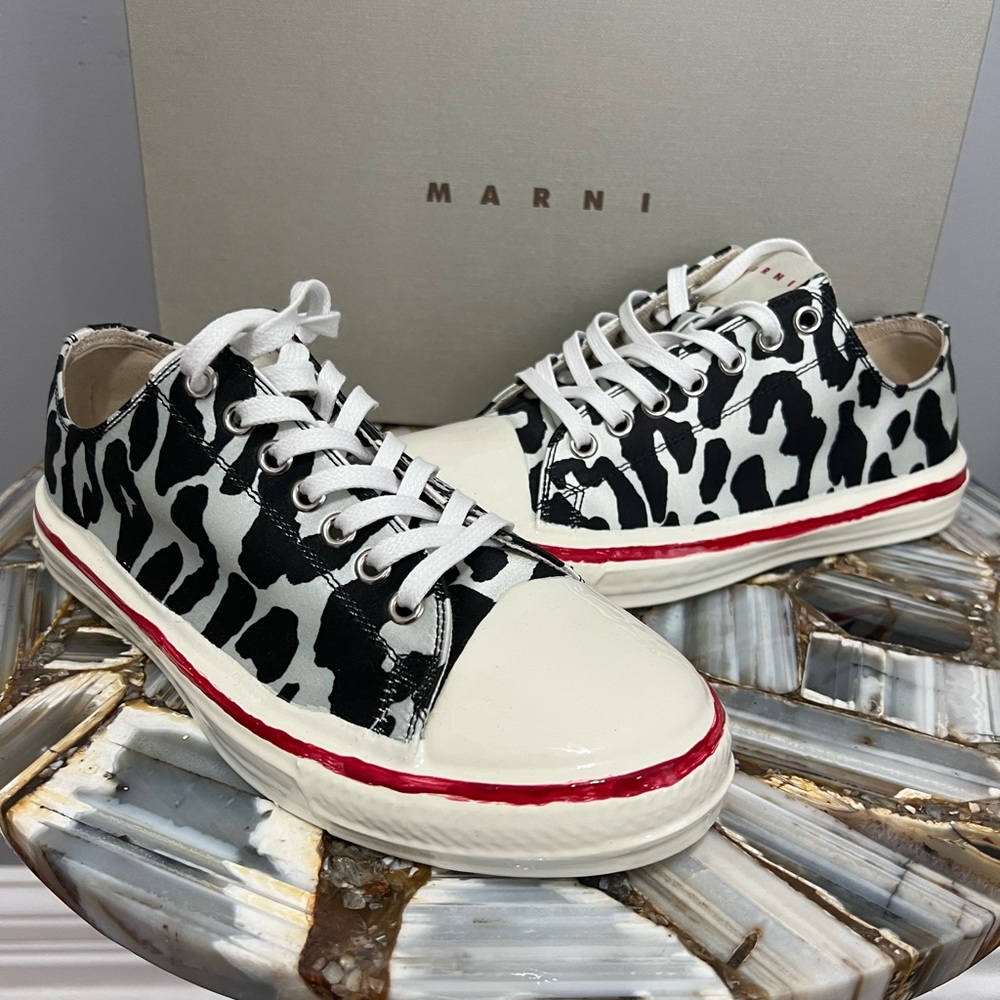 MARNI Rubber Dipped Leopard Sneakers